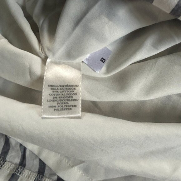 Ann Taylor LOFT Pleated A-Line Skirt Women Size 14 Knee Length Ivory Blue Stripe - Picture 8 of 9